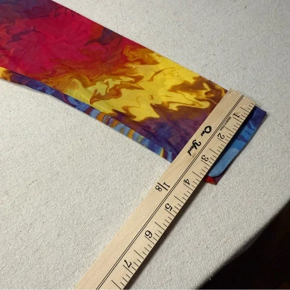 NYC Rainbow Multicolor Mesh Rave Open Front Sheer Disco Duster Cardigan Medium - Picture 15 of 16